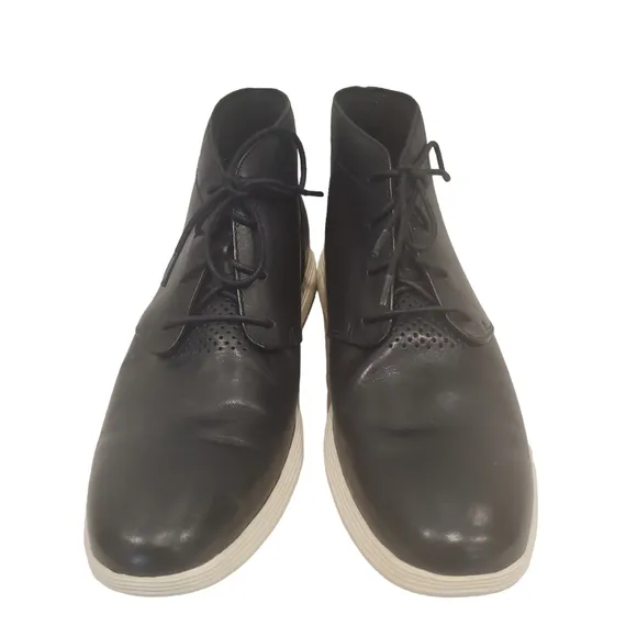 Cole Haan Mens Grand Tour Chukka Boots Black C31366 Leather 11.5 M