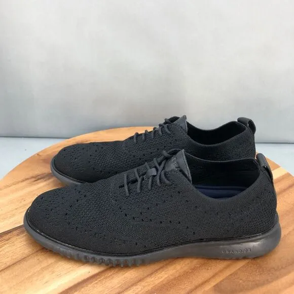 Cole Haan ZeroGrand Stitchlite Black Knit Oxford Dress Shoes Men 8 M Lightweight