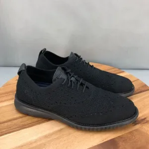 Cole Haan ZeroGrand Stitchlite Black Knit Oxford Dress Shoes Men 8 M Lightweight