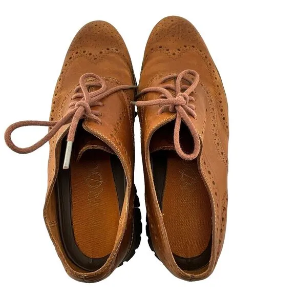 Cole‎ Haan Zerogrand Wingtip Oxford Shoes Men's Size 10.5 British Tan Brown