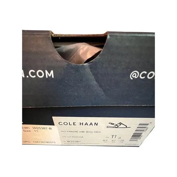 Cole Haan Francine Demi Sandals- Neon Pink Suede- Size 11 B- NIB