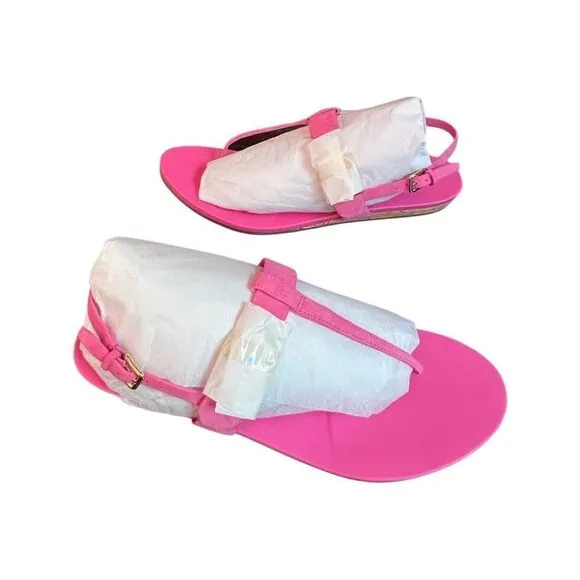 Cole Haan Francine Demi Sandals- Neon Pink Suede- Size 11 B- NIB