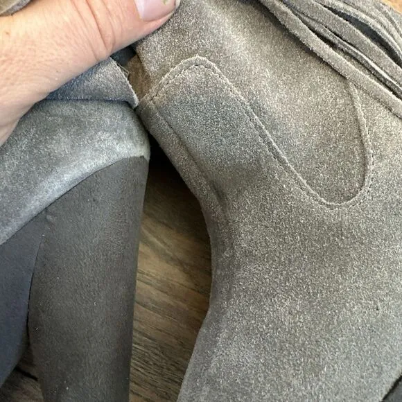 Colin Stuart Gray Suede Booties Ankle Boots Size 9