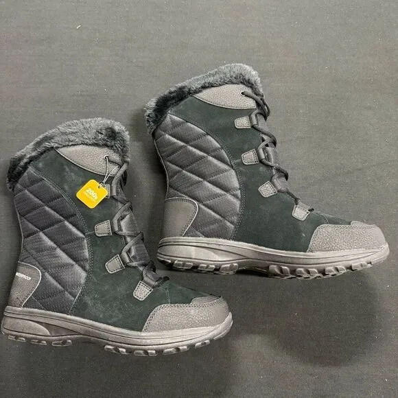 Columbia Ice Maiden II Insulated Waterproof Winter Boots 9 Black
