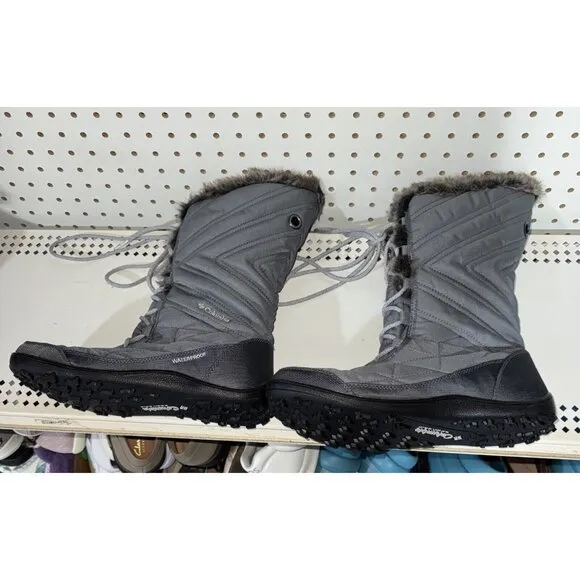 Columbia Minx Mid III Womens Waterproof Insulated Winter Snow Boots Size 11 Gray