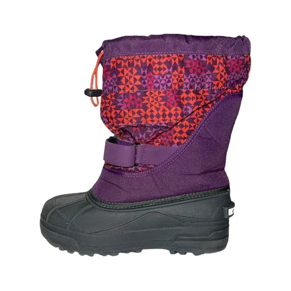 Columbia Purple Abstract Insulated Snow Ski Winter Boots Girl's 6 Barely Worn
