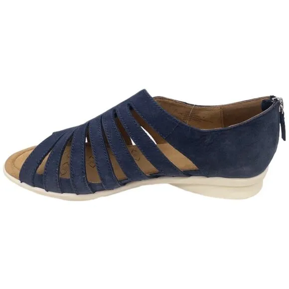 Comfortiva Parker Blue Suede Cut Out Sandals Back Zip 11 Wide Women's