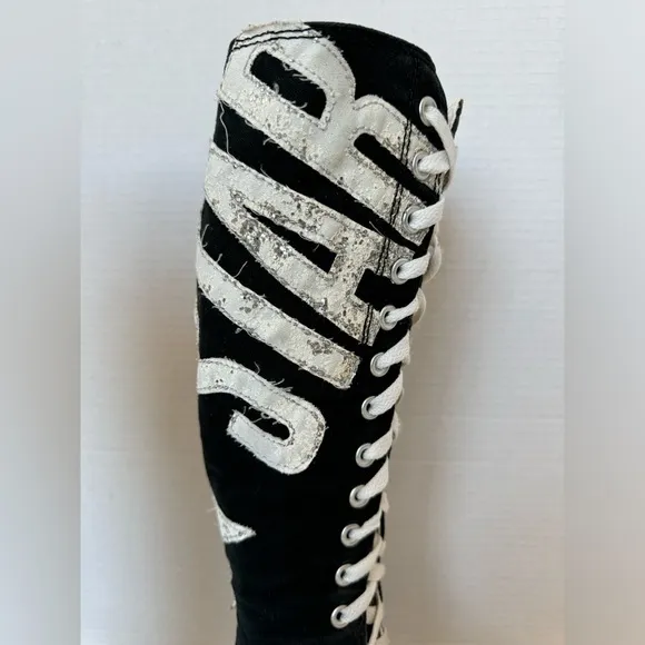 Converse All Star Chuck Taylor XX Tall High Glitter Logo Sneakers Women's Size 8