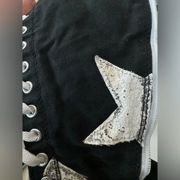 Converse All Star Chuck Taylor XX Tall High Glitter Logo Sneakers Women's Size 8