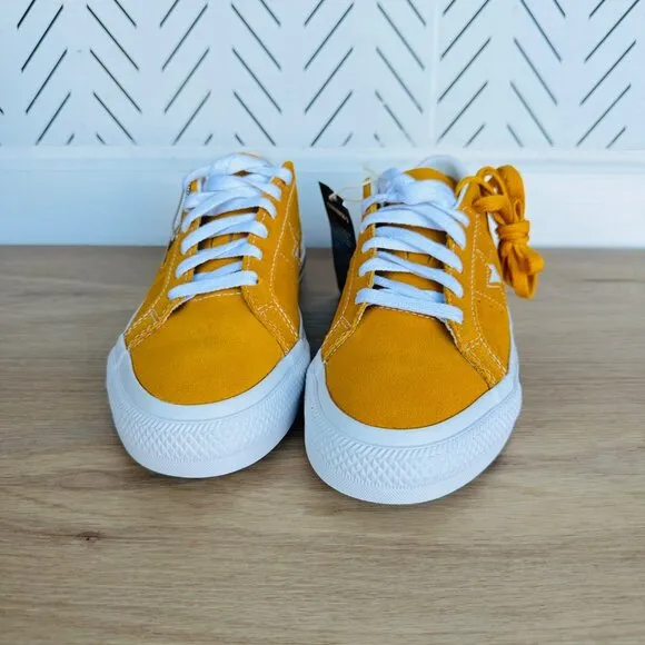 ⭐Converse One Star Pro OX Low Men Shoes Sz 6.5 Mustard Yellow Suede A09231C New⭐