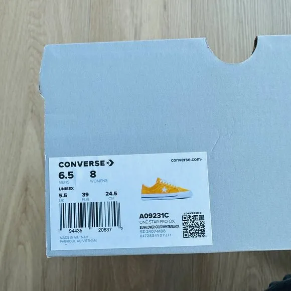 ⭐Converse One Star Pro OX Low Men Shoes Sz 6.5 Mustard Yellow Suede A09231C New⭐