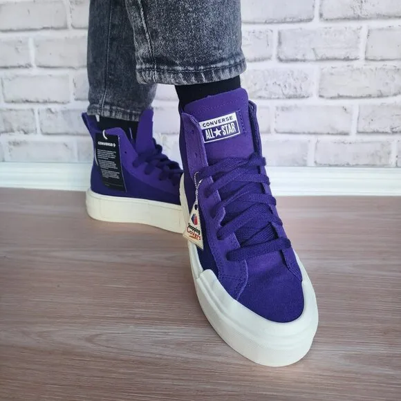 ⭐Converse Sz 7 Women Shoes Chuck Taylor All Star Cruise Purple Sneakers A10238C