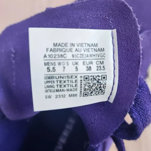 ⭐Converse Sz 7 Women Shoes Chuck Taylor All Star Cruise Purple Sneakers A10238C