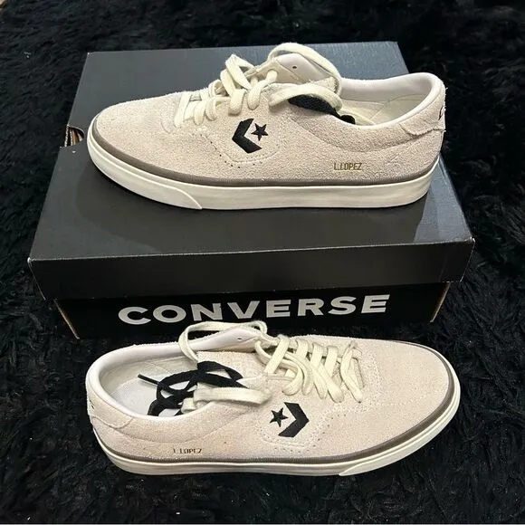 CONVERSE Louie Lopez Pro low egret suede lace up shoes sneakers women's 8.5 new