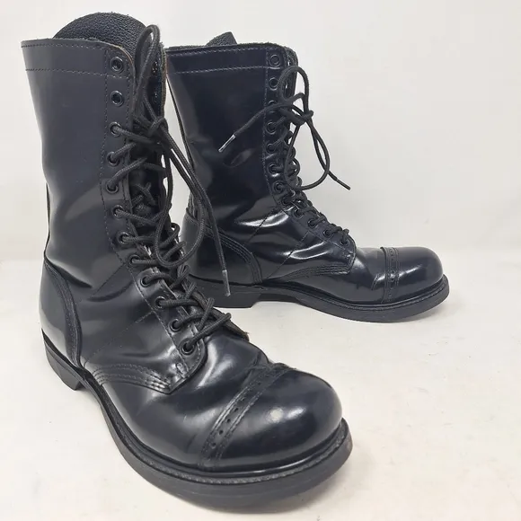 Corcoran 975 Black 10 Inch Jump Boots Military Police Combat Gothic Size 9.5 E
