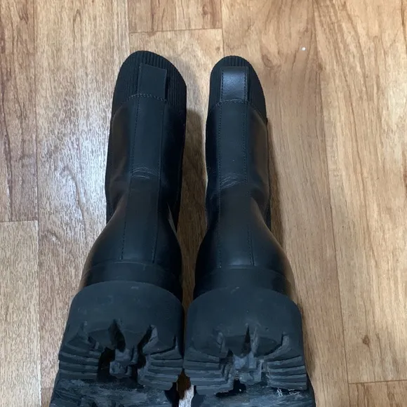 COS Black Chunky Leather Chelsea Boots