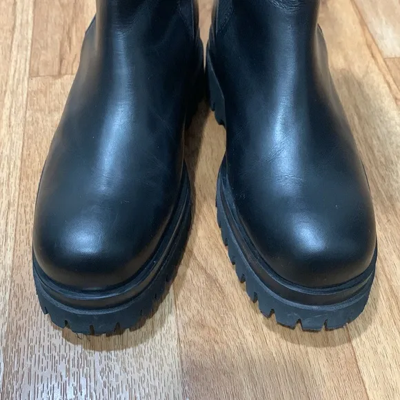 COS Black Chunky Leather Chelsea Boots