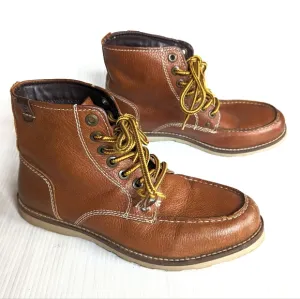 CREVO Buck 226 men's lace-up brown leather high top boots