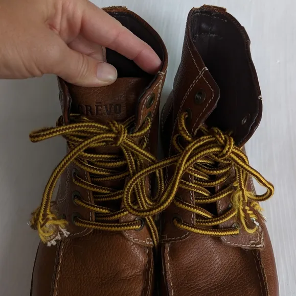 CREVO Buck 226 men's lace-up brown leather high top boots