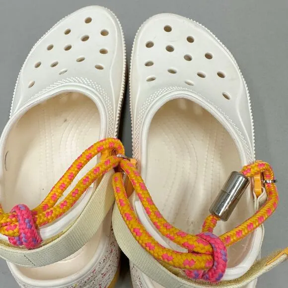 CROCS Hiker Xscape Festival Clog Shoes 'Chalk/Orange'  Women's Size 9 Mens 7