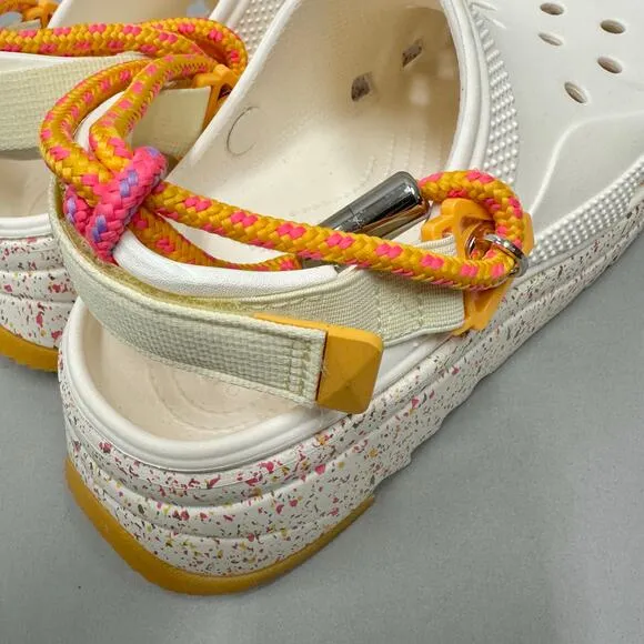 CROCS Hiker Xscape Festival Clog Shoes 'Chalk/Orange'  Women's Size 9 Mens 7