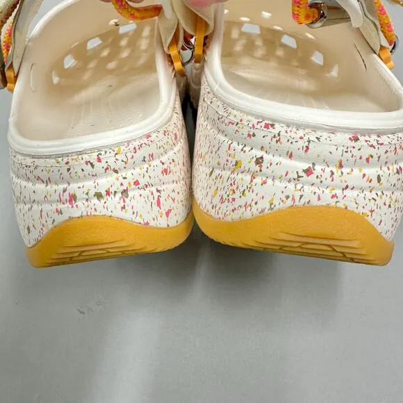 CROCS Hiker Xscape Festival Clog Shoes 'Chalk/Orange'  Women's Size 9 Mens 7