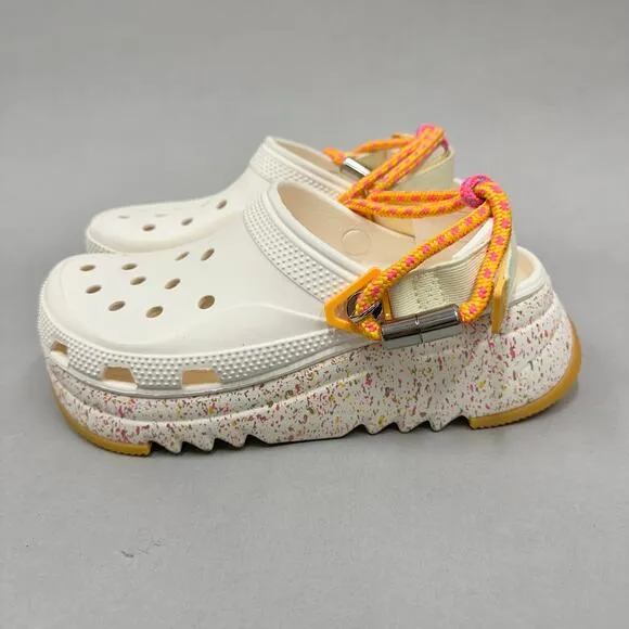 CROCS Hiker Xscape Festival Clog Shoes 'Chalk/Orange'  Women's Size 9 Mens 7