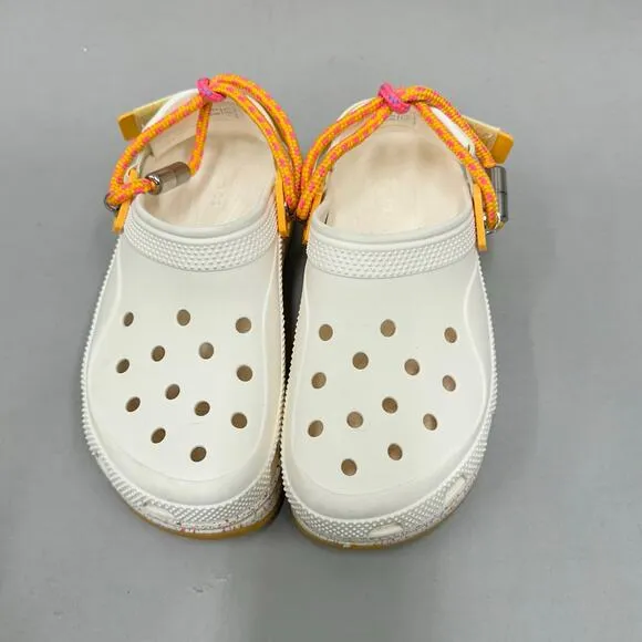 CROCS Hiker Xscape Festival Clog Shoes 'Chalk/Orange'  Women's Size 9 Mens 7