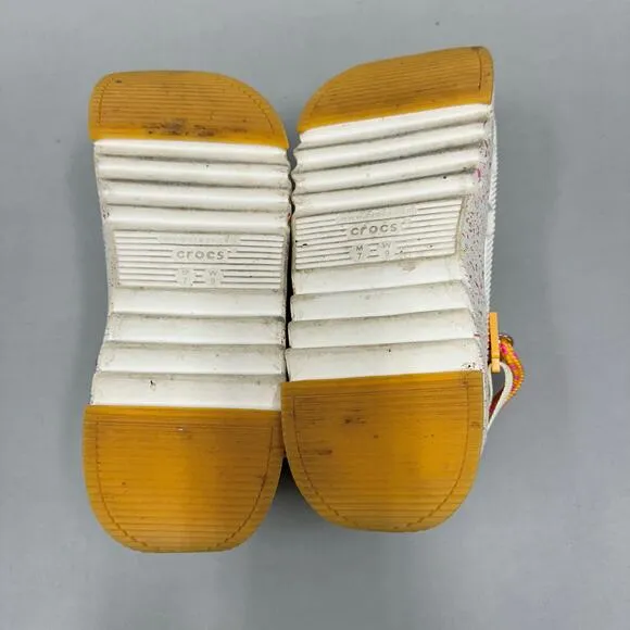 CROCS Hiker Xscape Festival Clog Shoes 'Chalk/Orange'  Women's Size 9 Mens 7