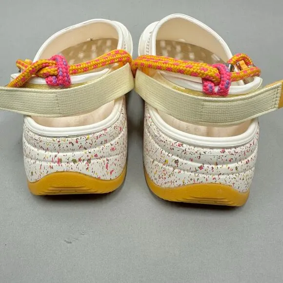 CROCS Hiker Xscape Festival Clog Shoes 'Chalk/Orange'  Women's Size 9 Mens 7