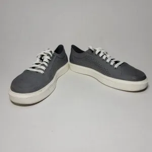 Crocs Shoes Mens 7 Citilane Roka Gray Rubber Court Sneaker Lace Up Casual 204872