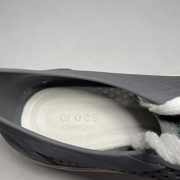 Crocs Shoes Mens 7 Citilane Roka Gray Rubber Court Sneaker Lace Up Casual 204872