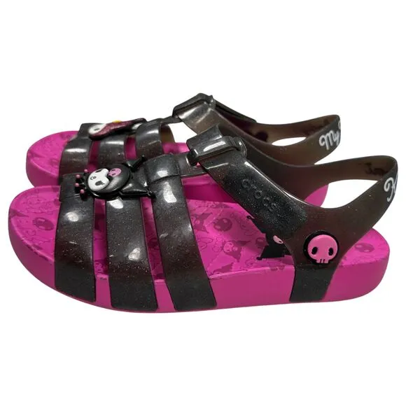 Crocs X Hello Kitty My Melody Kuromi Sandals Girls Size 2