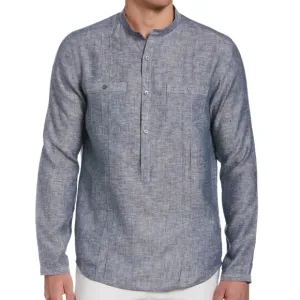 Cubavera TWO-POCKET PINTUCK Pullover Mandarin collar Linen SHIRT sz-XXL nwt