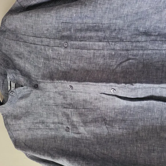 Cubavera TWO-POCKET PINTUCK Pullover Mandarin collar Linen SHIRT sz-XXL nwt
