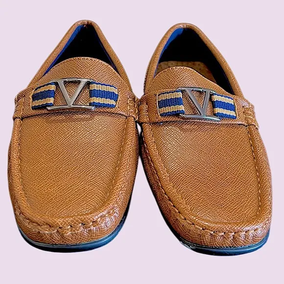 Curt &amp; Larson Victory-Y Slip On Loafer Boys 4M Preppy Cognac Nautical NWOT