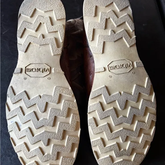 Dan Post 12D-Ostrich (Full Quill)-Brown-Double Stitch/Square toe-New Vibram Sole