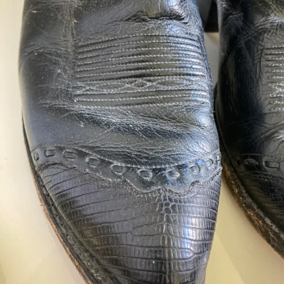 Dan Post Black Leather Cowboy Boots Men’s Size 11