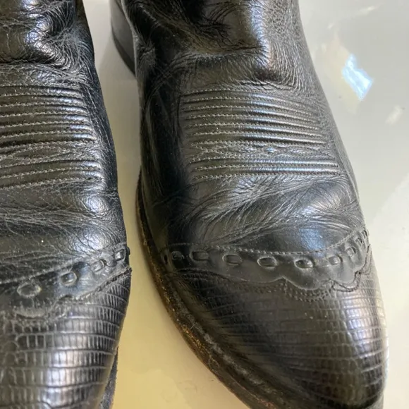 Dan Post Black Leather Cowboy Boots Men’s Size 11