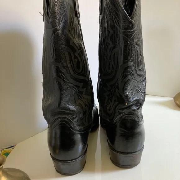 Dan Post Black Leather Cowboy Boots Men’s Size 11