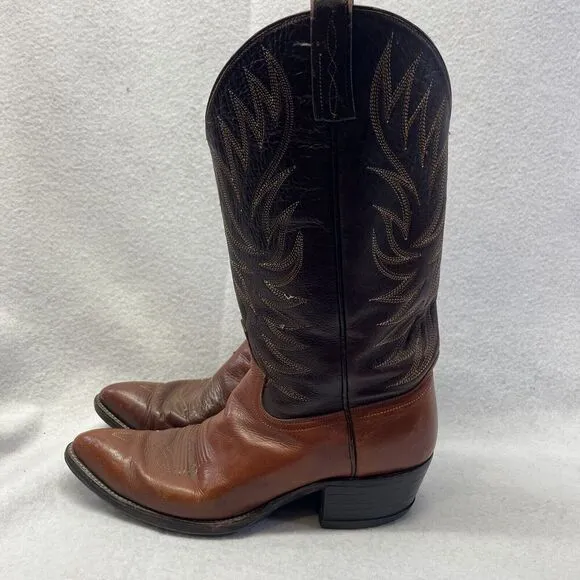 Dan Post Cowboy Boots Men's 9.5 D Brown Milwaukee Western 6884 Stitched