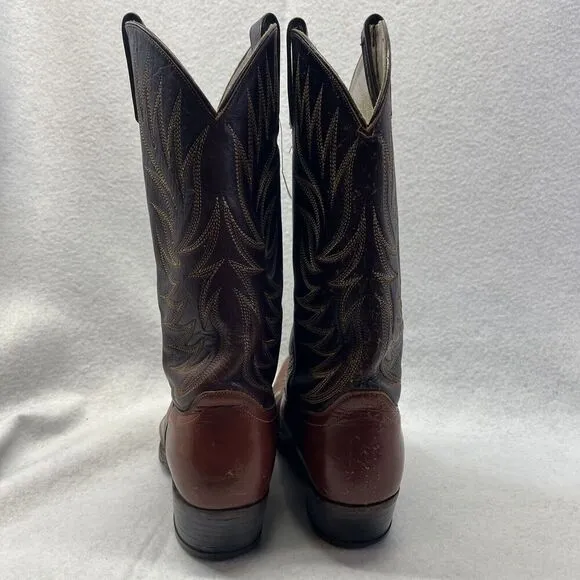 Dan Post Cowboy Boots Men's 9.5 D Brown Milwaukee Western 6884 Stitched