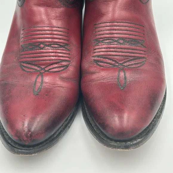 Dan Post Leather Dark Cherry Cowboy Boots 2112 R Size 9.5 D Mens
