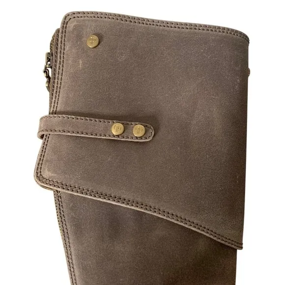 DANIBLACK Distressed Taupe Brown Knee-High Heeled Women's Boots NWOB Size 7.5