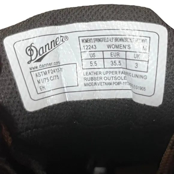 Danner | Women’s 5.5 | Springfield Brown/Bronze Leather Comp Toe Work‎ Boots