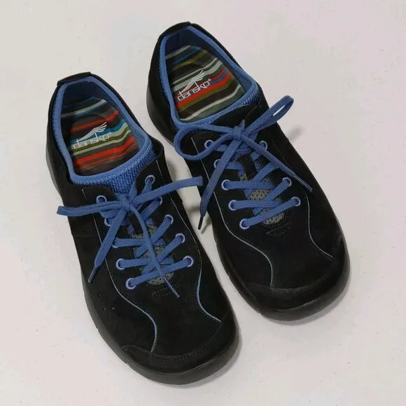 Dansko Black Suede Leather Lace Up Sporty Sneakers Men's Size 42 / 8.5-9…
