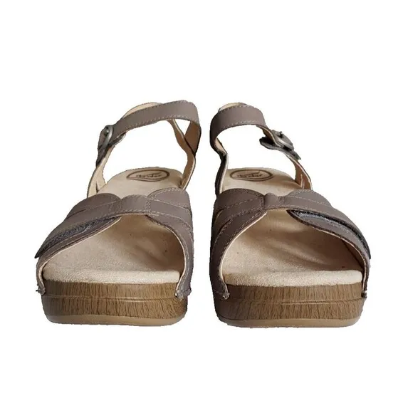 Dansko Season Burnished Calf Stone Sandal Women's Size 9.5 - 10 EUR Size 40