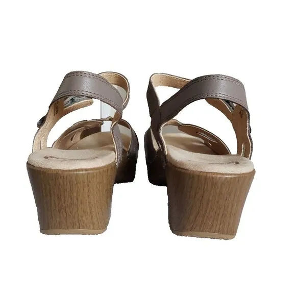 Dansko Season Burnished Calf Stone Sandal Women's Size 9.5 - 10 EUR Size 40
