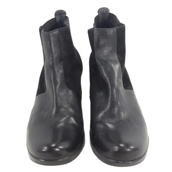 DANSKO Tiffany Nappa Suede Chelsea Ankle Boots 40 10.5 Block Heel Pull On Black