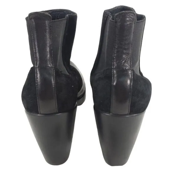 DANSKO Tiffany Nappa Suede Chelsea Ankle Boots 40 10.5 Block Heel Pull On Black
